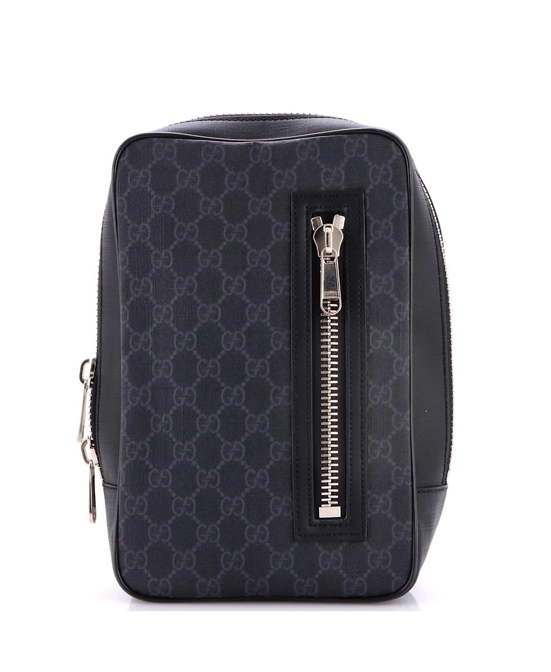 Pre-Owned Gucci Small Soft Zip Sling Bag Gg Coated Canvas