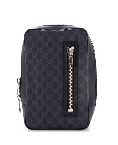Pre-Owned Gucci Small Soft Zip Sling Bag Gg Coated Canvas