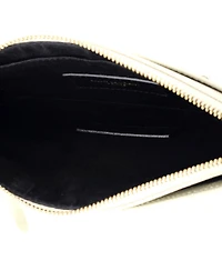 Pre-Owned Saint Laurent Small Classic Monogram Wristlet Pouch Matelasse Chevron Leather