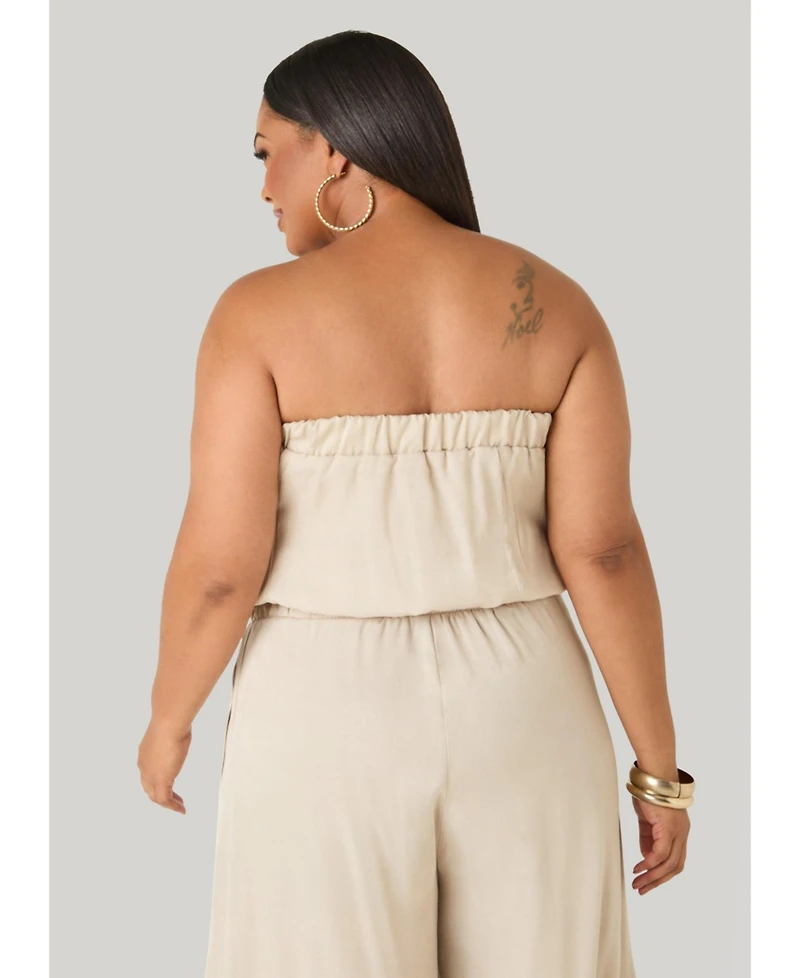 Ashley Stewart Plus Sage Green Bubble Tube Top