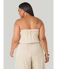 Ashley Stewart Plus Sage Green Bubble Tube Top