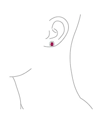 Bling Jewelry Classic Style Crown 1.5 Ct Cz Halo Oval Cubic Zirconia Stud Earrings For Women Rhodium Plated Brass