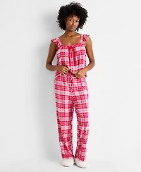 State of Day Women's Flannel Tank and Pant Pajama Set, Macy's Exclusive