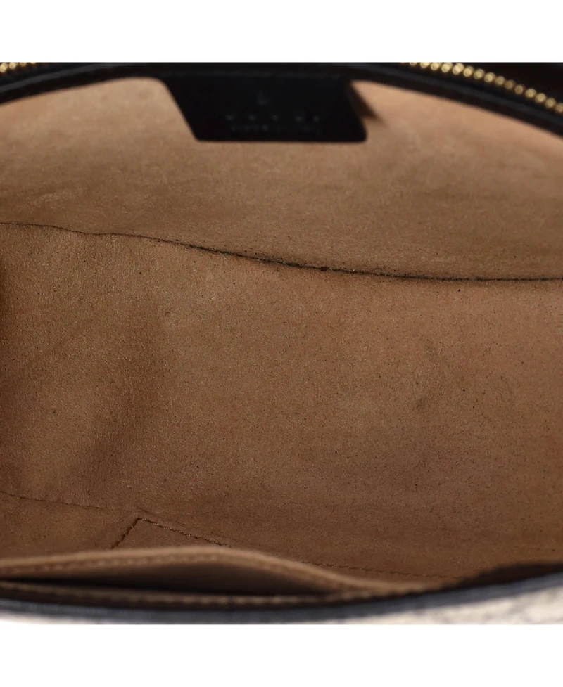 Pre-Owned Gucci Small Padlock Saddle Shoulder Bag Gg Coated Canvas and Leather