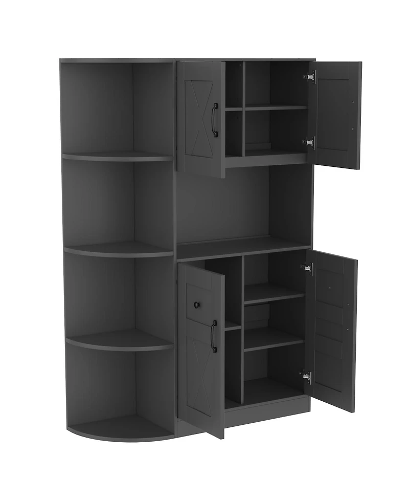 Streamdale Furniture 2-in-1 Hall Cabinet or Tree with Storage and 4 Hooks
