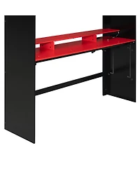 Streamdale Furniture Wood Bunk Bed with Desk, Wardrobe, Storage, Rgb Light