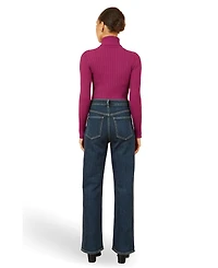 Yumi Women's Ribbed Knit Roll Neck Jumper