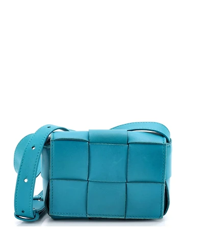 Pre-Owned Bottega Veneta Extra Mini Cassette Crossbody Bag Maxi Intrecciato Leather