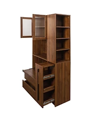 Streamdale Furniture 70.87 Inch Tall Kitchen Pantry Cabinet with Storage Shelves, Drawers and Glass Door