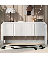 Streamdale Furniture Wave Console Table 4 Doors and Shelf