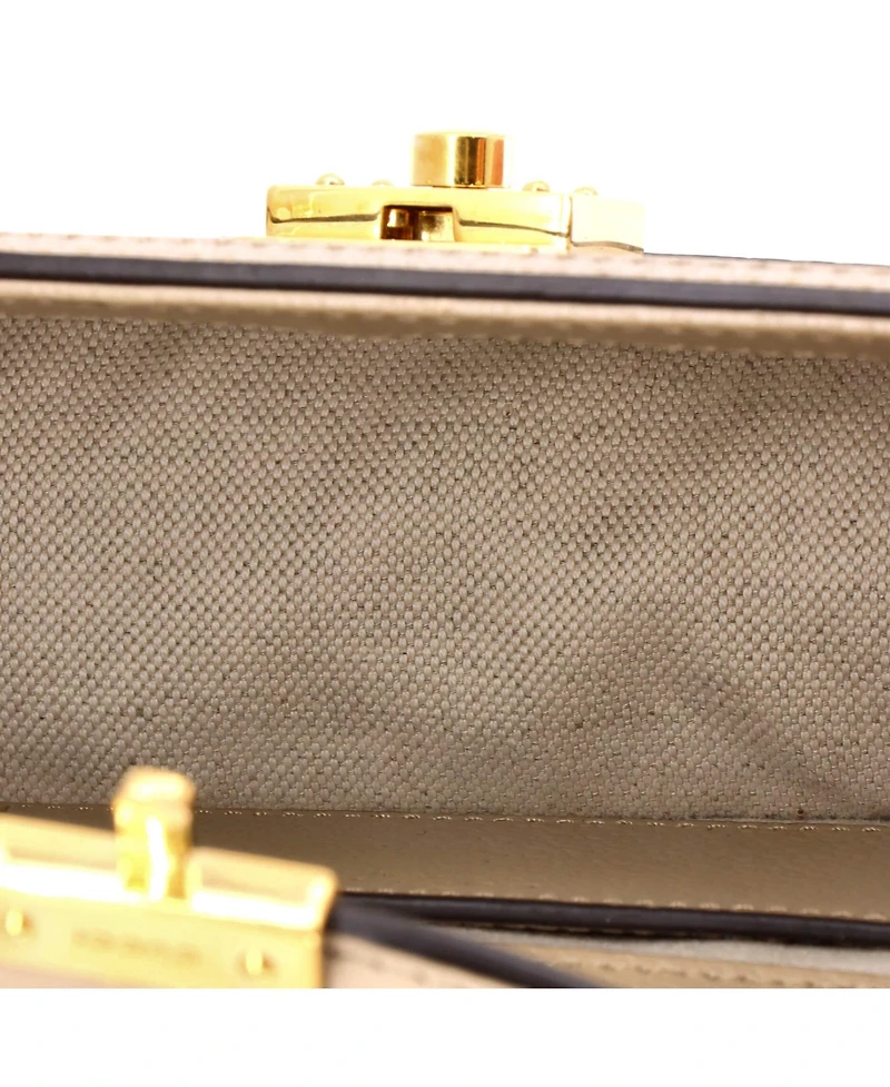 Pre-Owned Gucci Mini Ophidia Flap Top Handle Bag Gg Coated Canvas