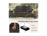 Lucky One 2-Person Convertible Patio Sofa Rattan Daybed with Adjustable Armrests