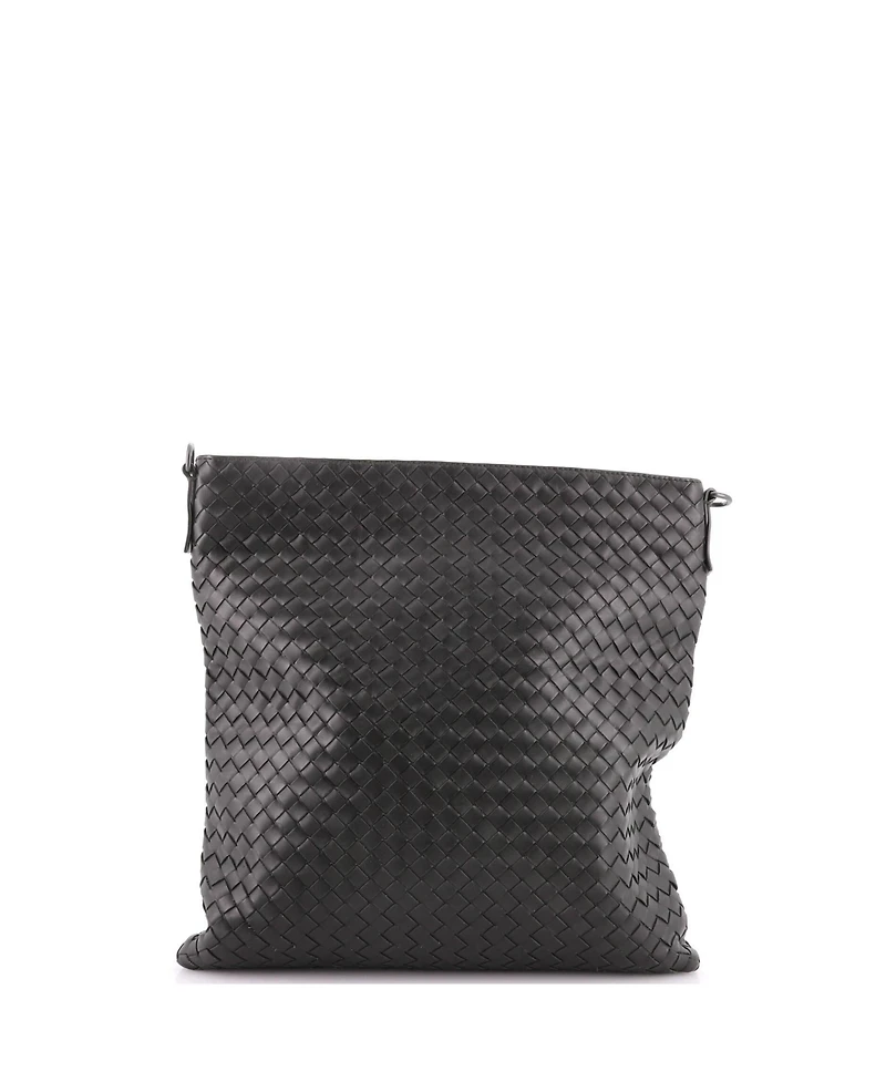 Pre-Owned Bottega Veneta Medium Flat Messenger Bag Intrecciato Nappa