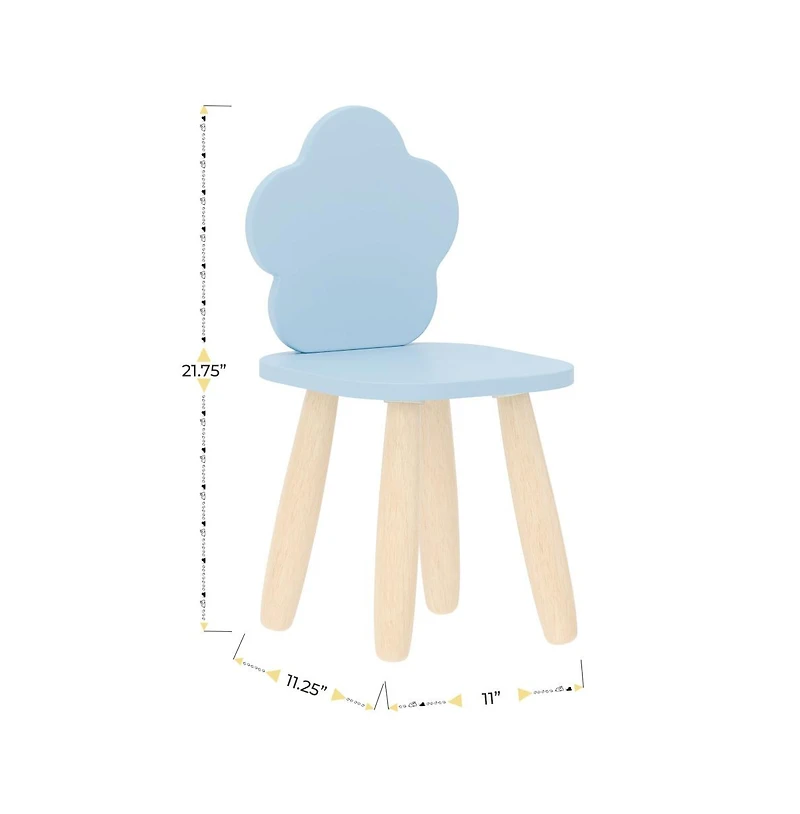 Kids 3-Piece Wood Cloud-Shaped Table and Chairs Set