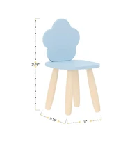 Kids 3-Piece Wood Cloud-Shaped Table and Chairs Set