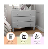Small Kids 3-Drawer Wood Dresser Chest for Bedrooms