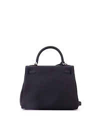 Pre-Owned HERMES Kelly 25 Handbag Black Togo with Palladium Hardware