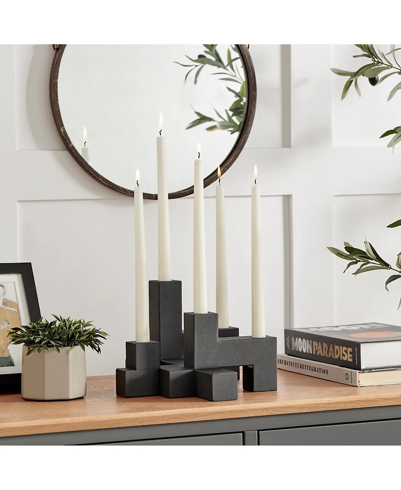 Danya B Contemporary Metal 2-Piece Stacking Candelabra Taper Candle Holder Set