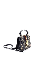 Pre-Owned Gucci Mini Sylvie Top Handle Bag Printed Leather