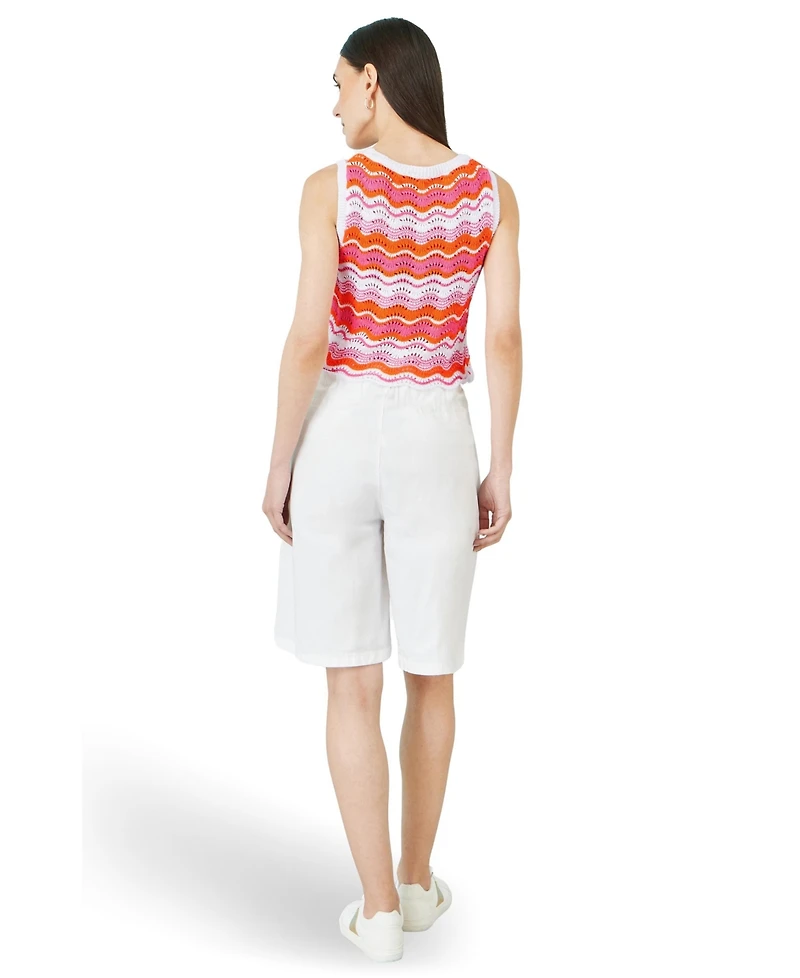 Yumi Women's Stripe Crochet Vest Top