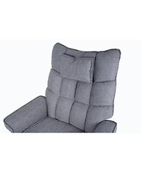 Streamdale Furniture 8 Point Heated Massage Recliner with Ottoman, Chenille Fabric