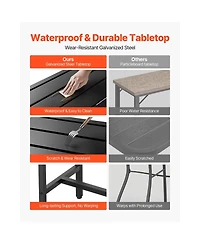 Cozito Outdoor Bar Table, 47 x 15 x 39 inches Counter Height Patio Dining Table