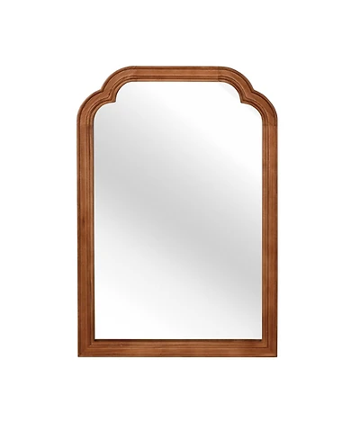 Phying solid wood wall mirror with rounded corners, modern rustic design, perfect for bedroom, bathroom, or entryway decor