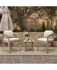 LuxenHome Acacia Patio Chair with Cushions, Durable and Stylish Outdoor Seating