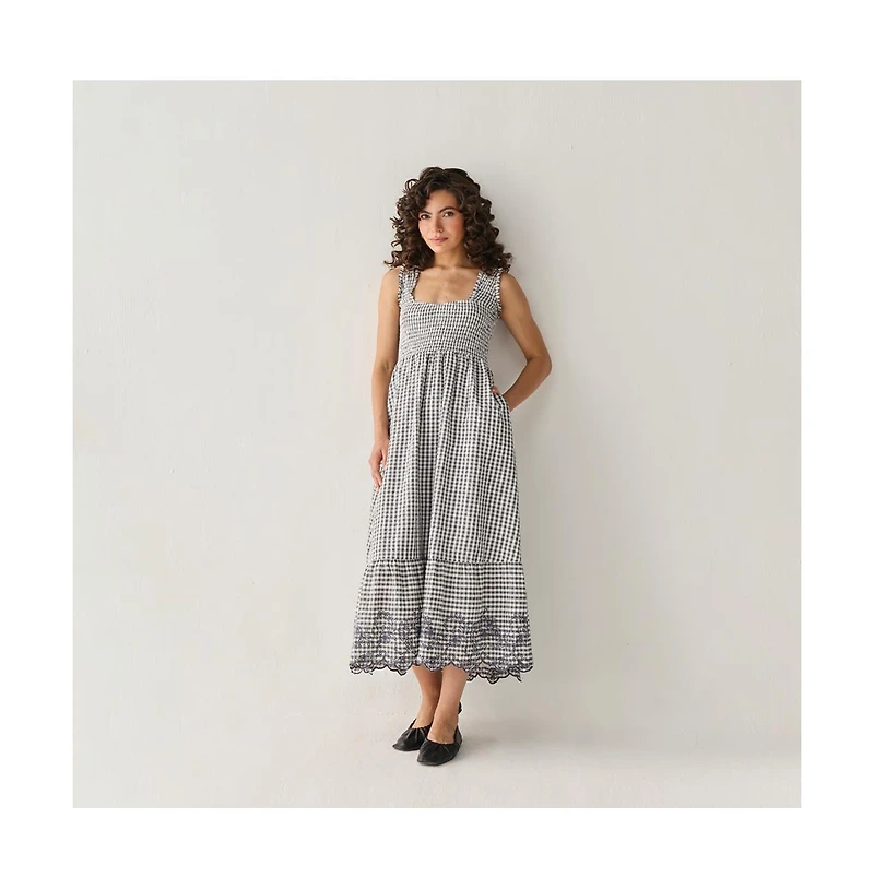 Reistor Women's Smocked Cotton Maxi Dress