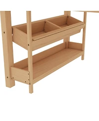 Streamdale Furniture Solid Wood Low Loft Bed with Desk, Storage, and Blackboard