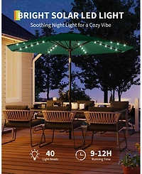 gaomon 10feet Outdoor Patio Umbrella, Table Umbrella with Solar Lights for Yard, Deck,