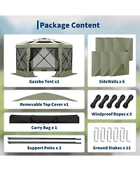 gaomon 11.8FT Pop Up Gazebo Tent with 6 Removable Wind Panels for Outdoor Events, Camping, Patio, Backyard