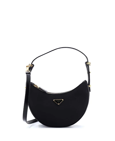 Pre-Owned Prada Small Arque Half Moon Hobo Tessuto