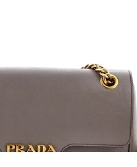 Pre-Owned Prada Small Pattina Flap Shoulder Bag Saffiano Leather