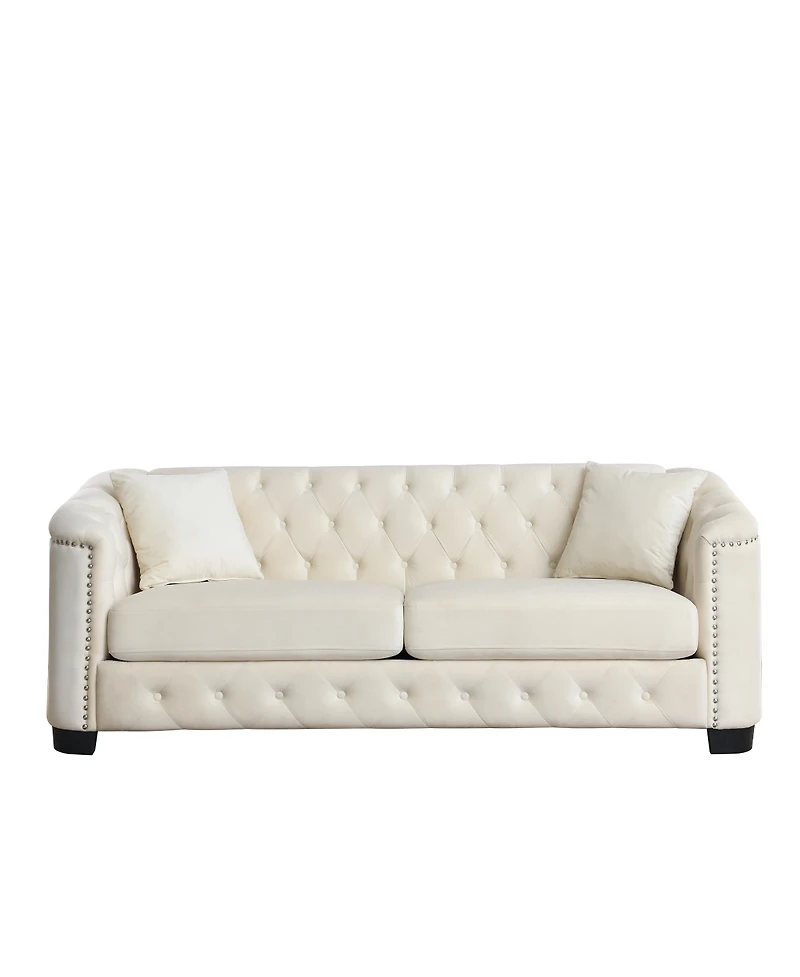 Streamdale Furniture Modern Chesterfield Velvet Sofa, Tufted