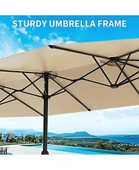 gaomon 13FEET 3-Head Outdoor Patio Umbrella for Poolside, Lawn and Backyard, Without Base