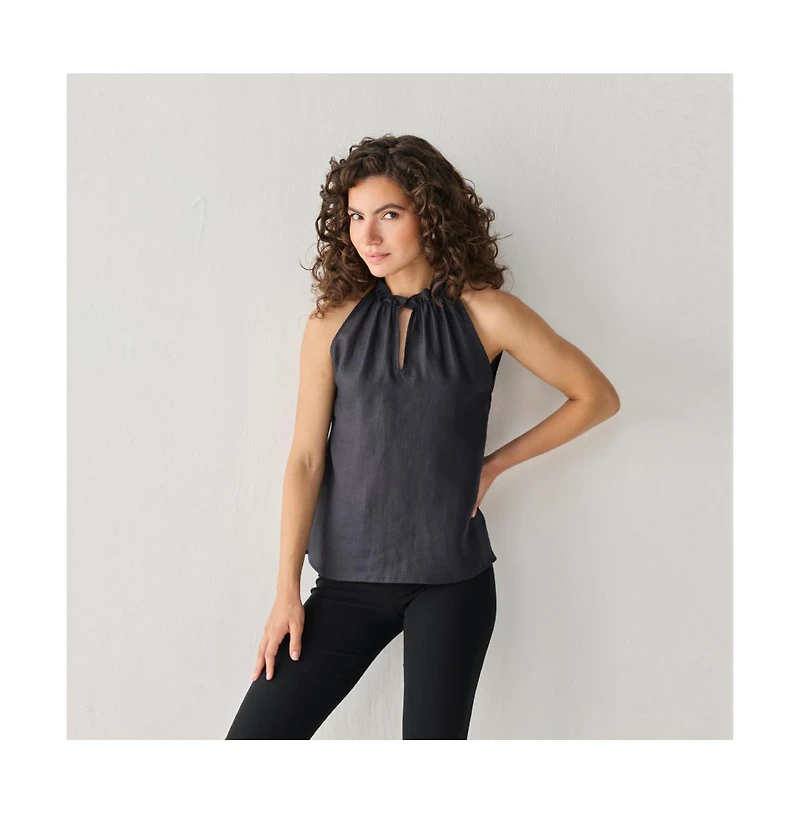 Reistor Women's Halter Hemp Neck Top