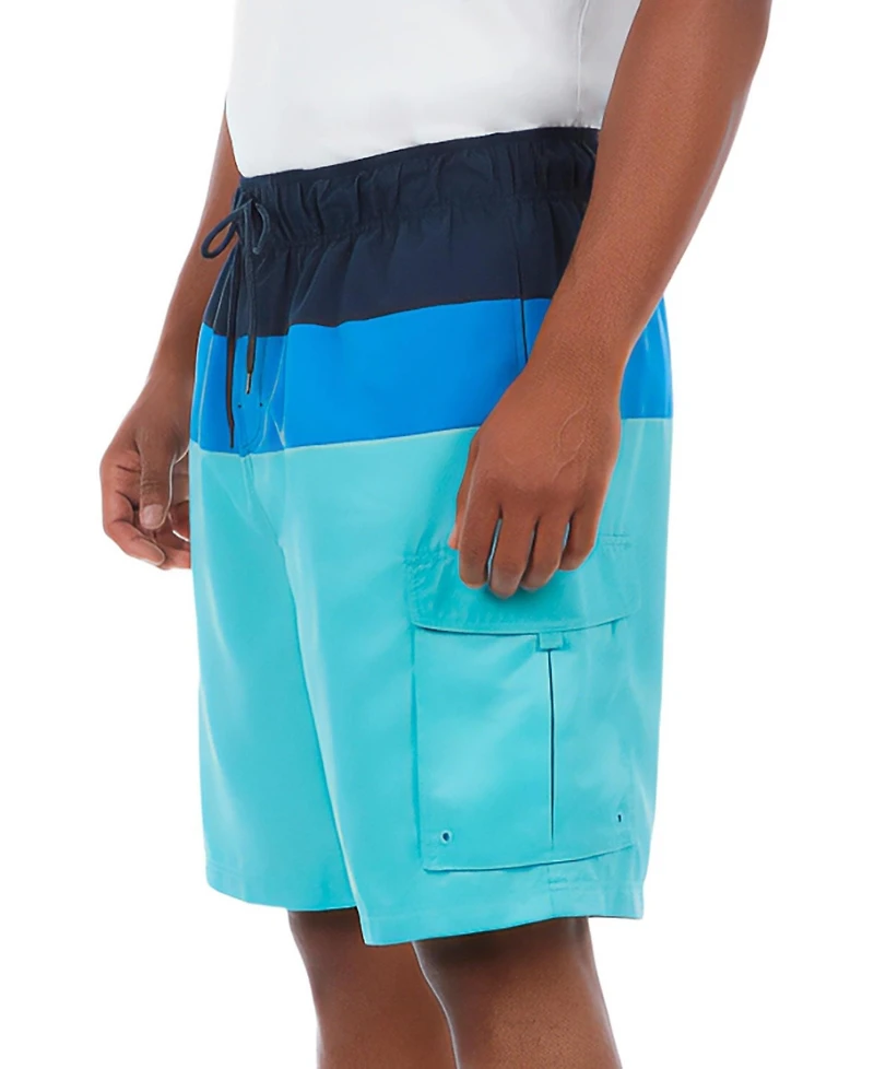 KingSize Big & Tall 8" Printed Cargo Swim Trunks
