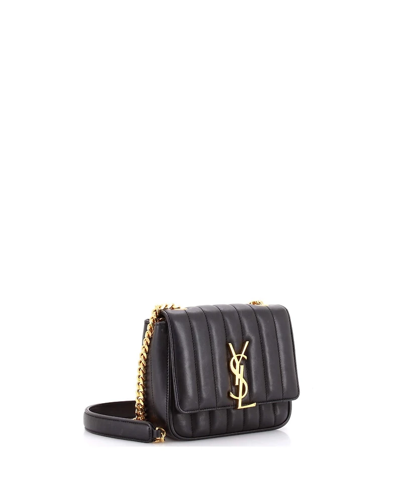 Pre-Owned Saint Laurent Small Vicky Crossbody Bag Vertical Quilted Leather