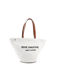 Pre-Owned Saint Laurent Rive Gauche Trapezoid Tote Canvas