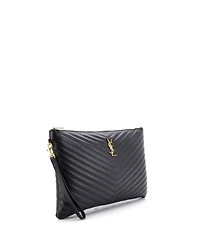 Pre-Owned Saint Laurent Large Puffy Zip Pouch Patent