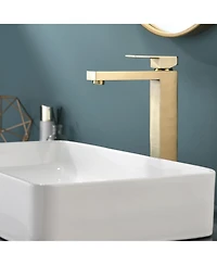 Phying Bathroom Faucet, Brushed Faucet for Bathroom Sink, Single Hole Bathroom Faucet Modern Single Handle Vanity Basin Faucet