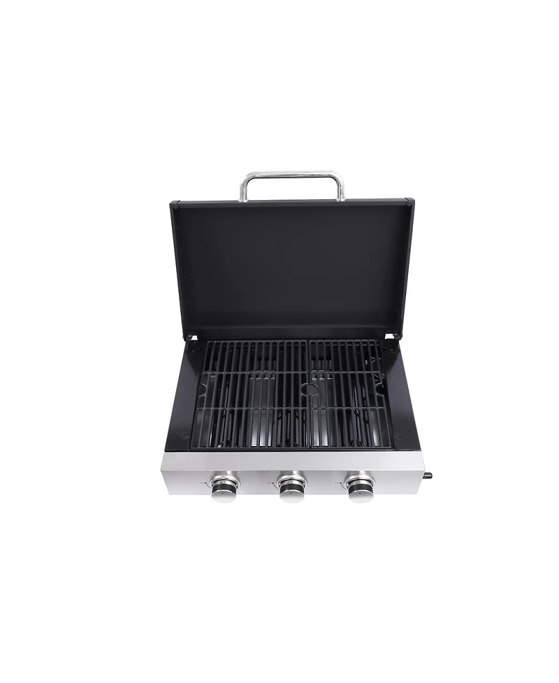 Streamdale Furniture 28,680 Btu 3-Burner Teppanyaki and Cast Iron Grill Combo Station