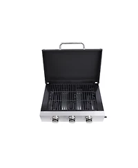 Streamdale Furniture 28,680 Btu 3-Burner Teppanyaki and Cast Iron Grill Combo Station