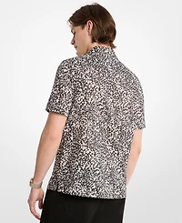 Michael Kors Men's Printed Cotton Camp Collar Shirt