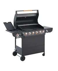Streamdale Furniture 6-Burner Stainless Steel Propane Gas Bbq Grill with Side Burner