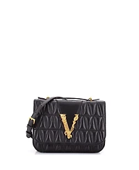 Pre-Owned Versace Small Virtus Flap Shoulder Bag Quilted Leather