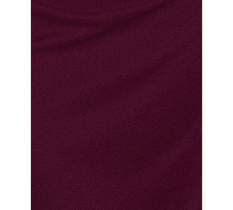 B&A By Betsy and Adam Plus Ruched Back Cowl Neck Ball Gown