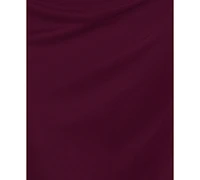 B&A By Betsy and Adam Plus Ruched Back Cowl Neck Ball Gown