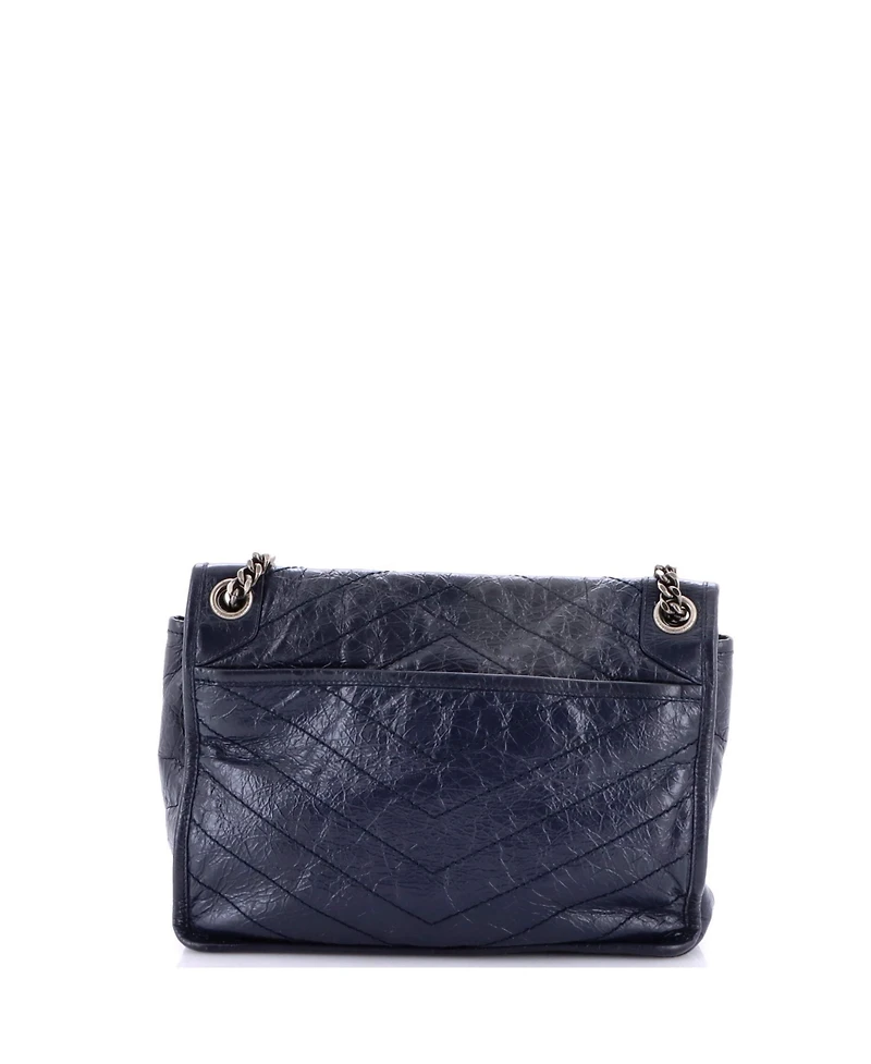 Pre-Owned Saint Laurent Medium Niki Chain Flap Bag Matelasse Chevron Leather